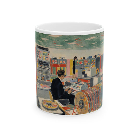 Classic Mainframe Ceramic Mug in Paint Art Color Design |  Perfect for Tech Lovers