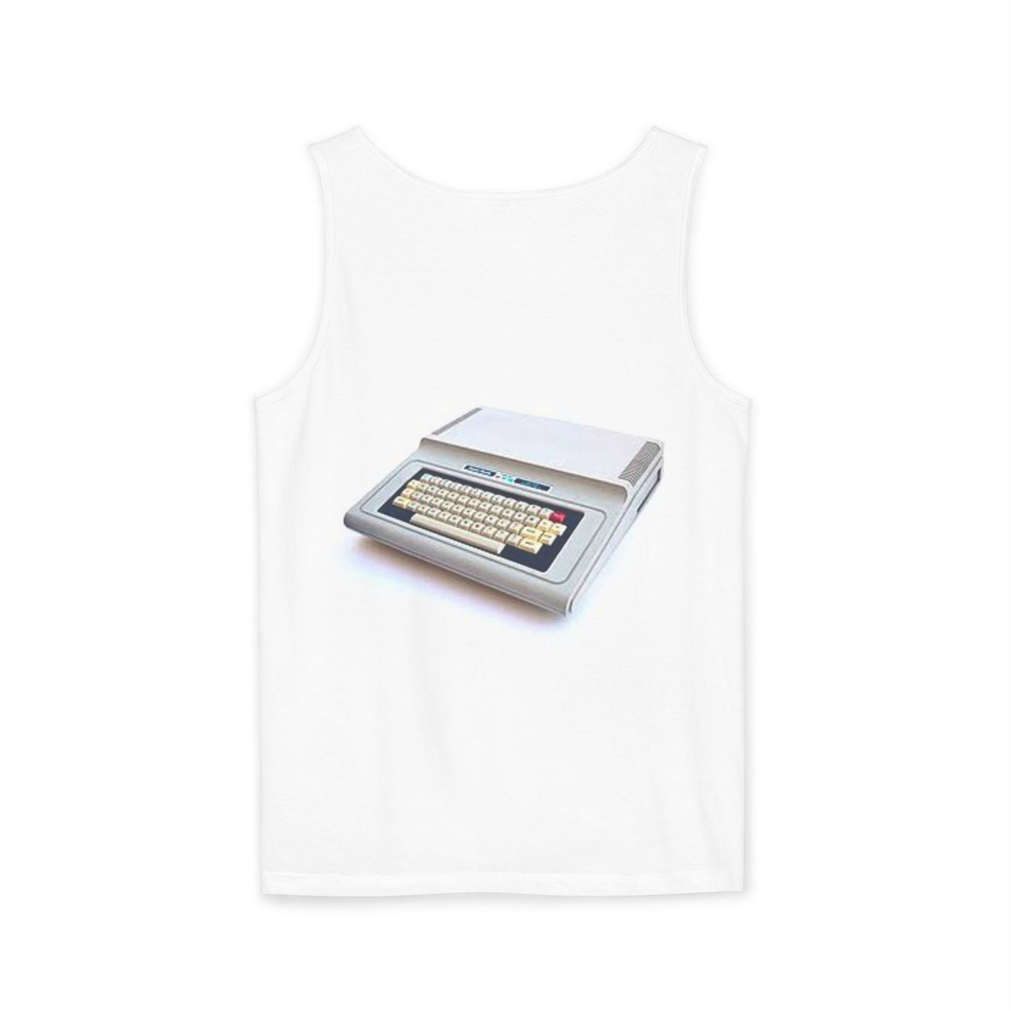 TRS-80 CoCo Themed Tank Top | Monochrome Art | Unisex Retro Graphic Tee for Tech Lovers, Summer Fashion, Gift for Nerds, Festival Wear, 80s Style