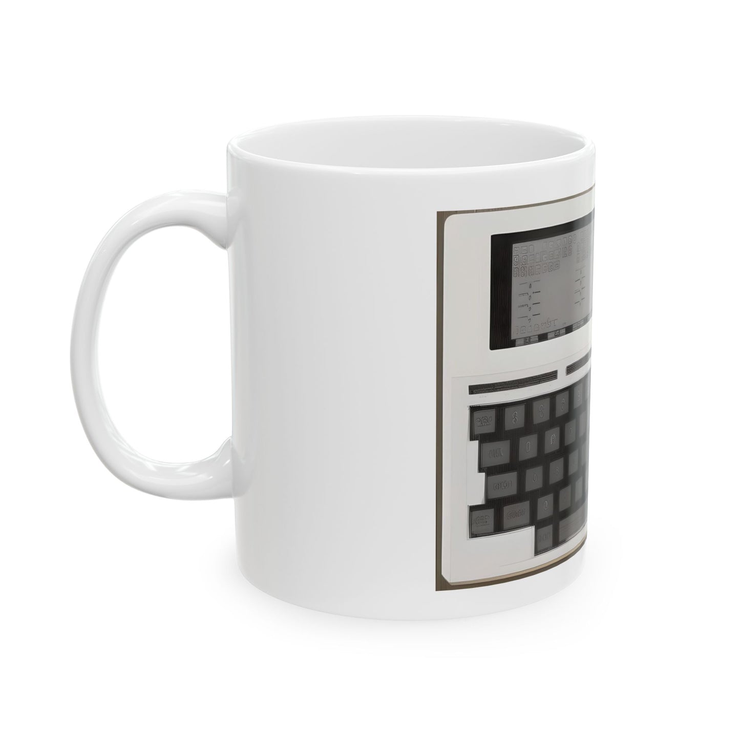 Vintage Computer Ceramic Mug | Classic Laptop Computer Print Art Monochrome Design | Perfect for Tech Lovers