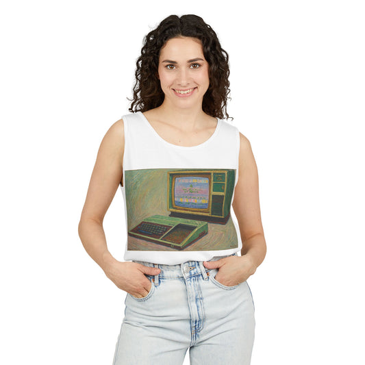 TI-99/4A Home Computer Inspired Tank Top | Oil Art 2 | Unisex Retro Graphic Tee for Tech Lovers, Summer Fashion, Gift for Nerds, Festival Wear, 80s Style