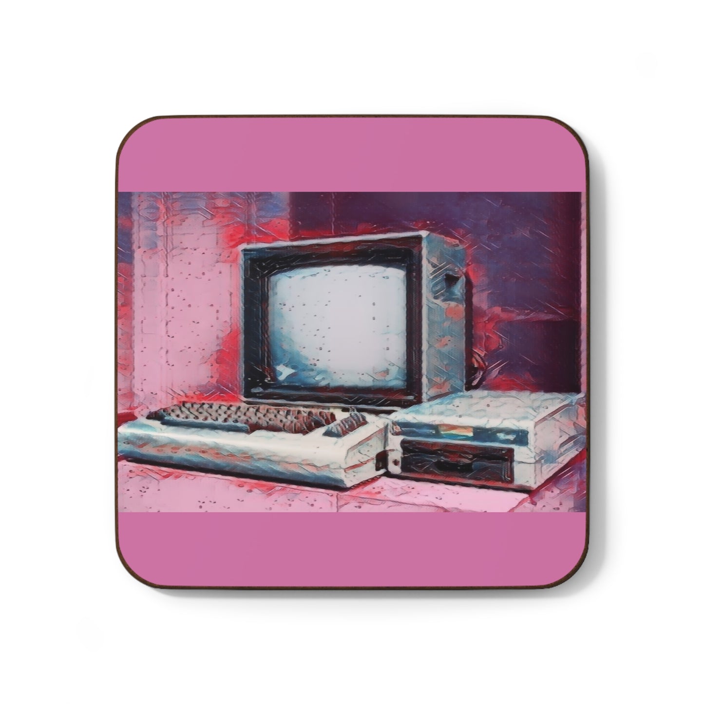 8 Bit Home Computer In Oil Style | Pink Color | Especially for collectors and tech enthusiasts