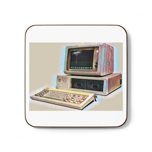 Vintage PC Hardboard Coaster in Paint Art Color for Tech Enthusiast & Creatives