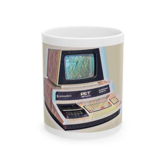 Vintage Computer Ceramic Mug | Retro PET Design | Perfect for Tech Lovers