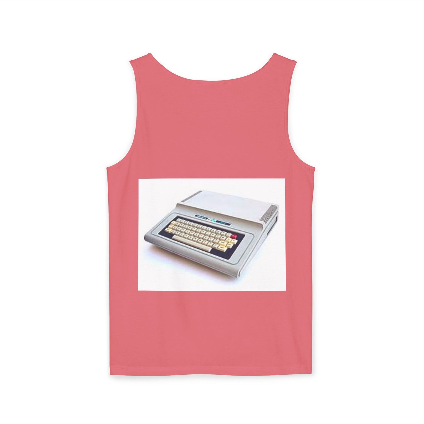 TRS-80 CoCo Themed Tank Top | Monochrome Art | Unisex Retro Graphic Tee for Tech Lovers, Summer Fashion, Gift for Nerds, Festival Wear, 80s Style