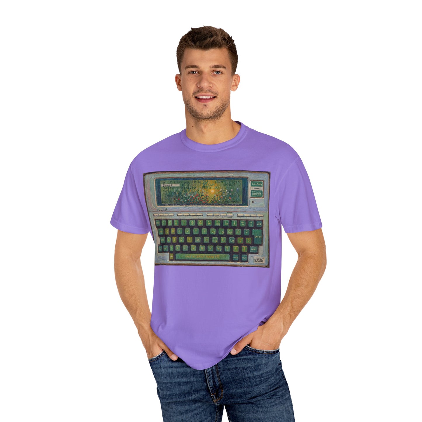 Classic Laptop PC T-Shirt - Floral Art Color