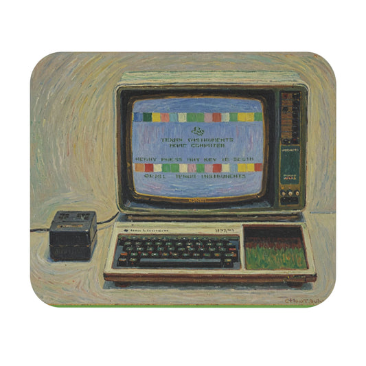 TI-99/4A Home Computer Mouse Pad, Paint Art, Vintage Tech Desk Accessory, Gaming Gift, Home Office Decor.