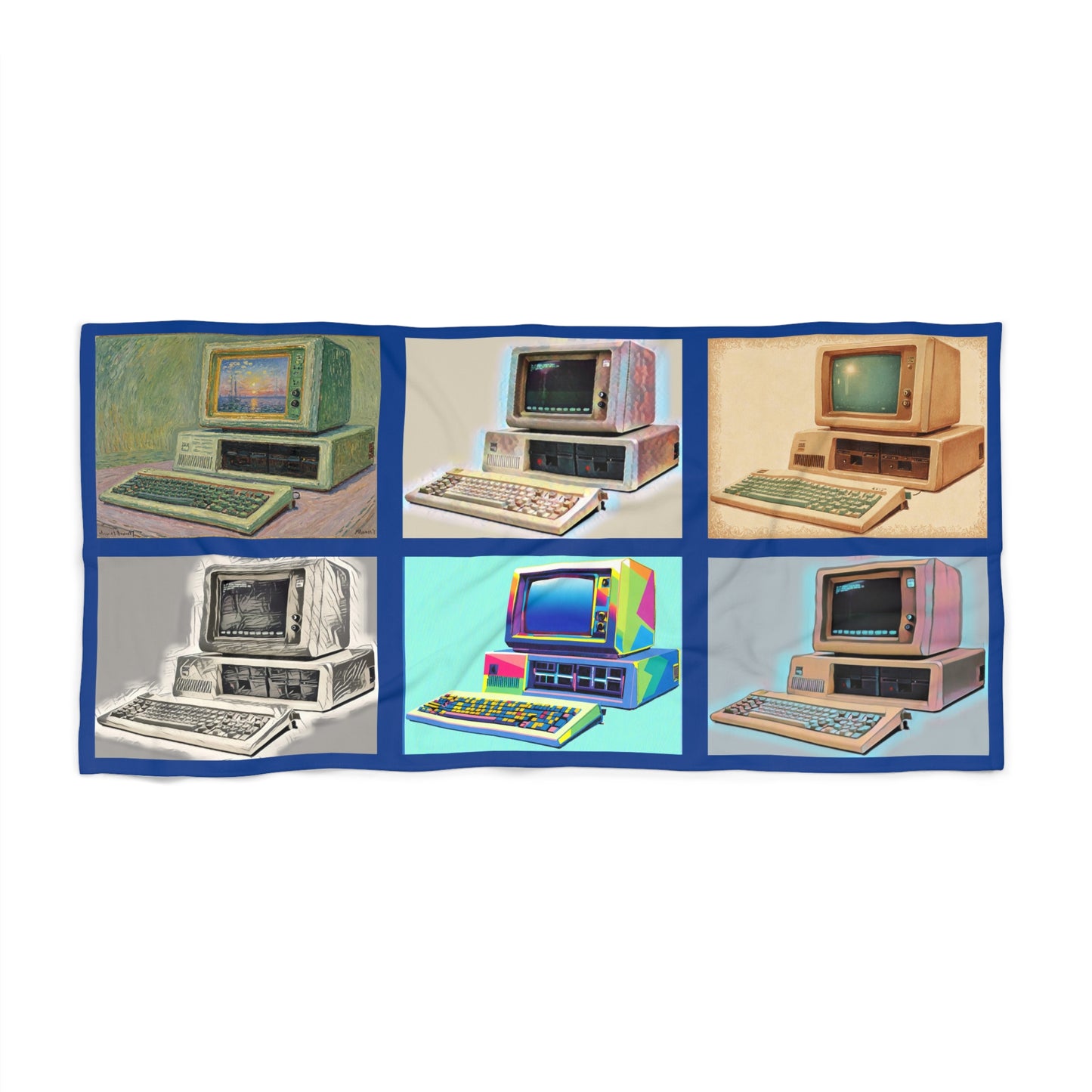 Retro Beach Towel - Vintage PC Design, Summer Poolside, Tech Lover Gift, Beach Ready, Picnic Essential