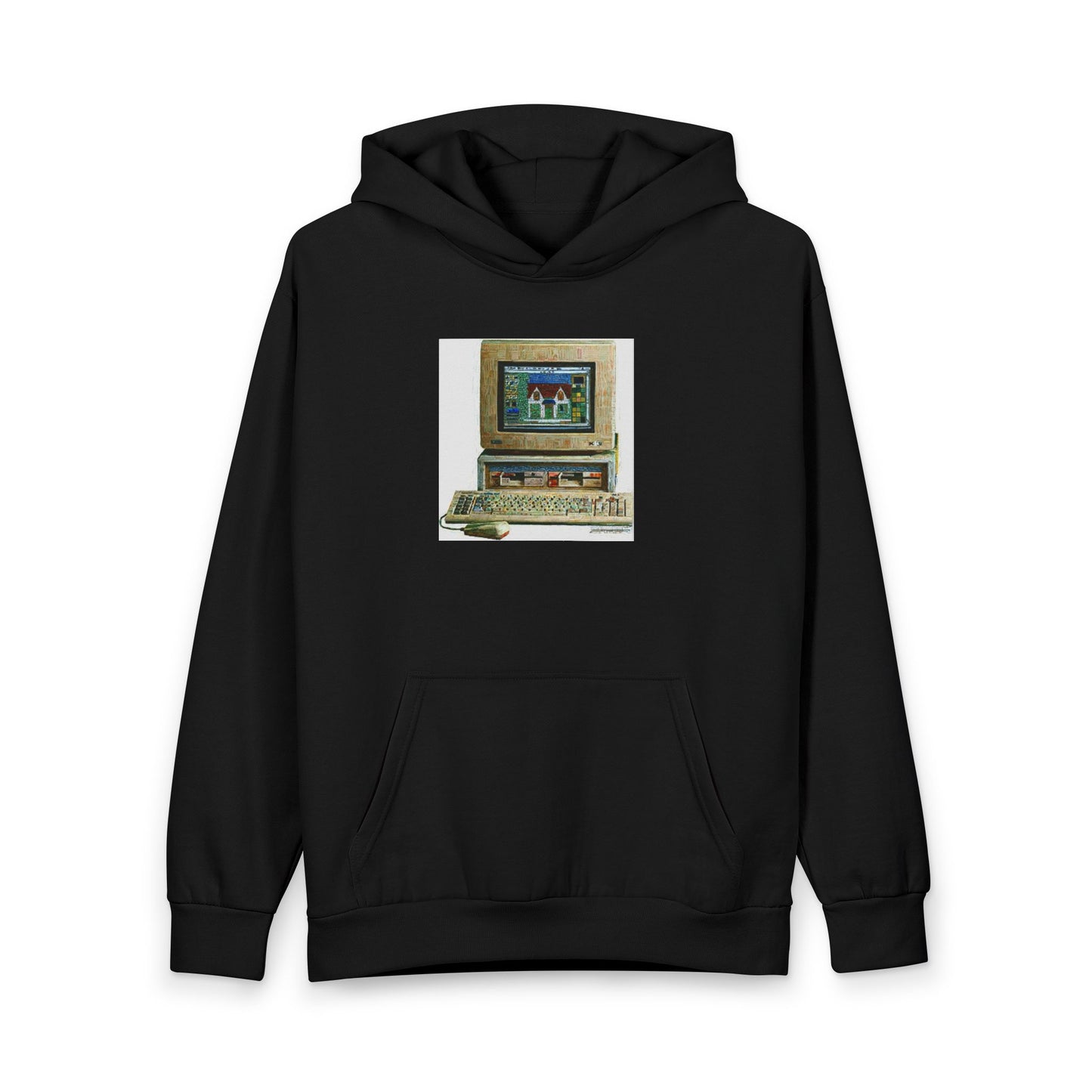 Retro Computer Hoodie — Vintage PC-1512 Graphic Pullover