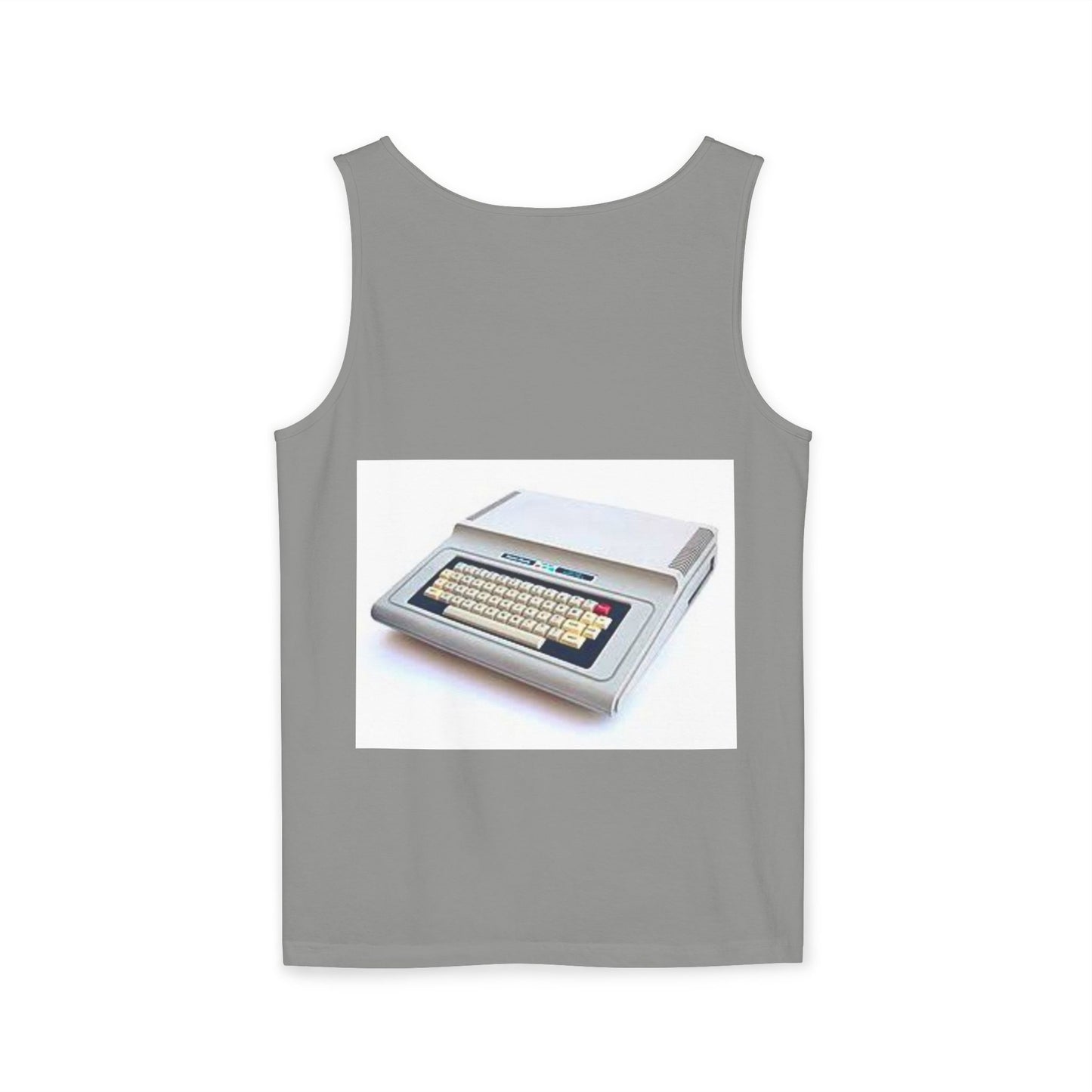 TRS-80 CoCo Themed Tank Top | Monochrome Art | Unisex Retro Graphic Tee for Tech Lovers, Summer Fashion, Gift for Nerds, Festival Wear, 80s Style
