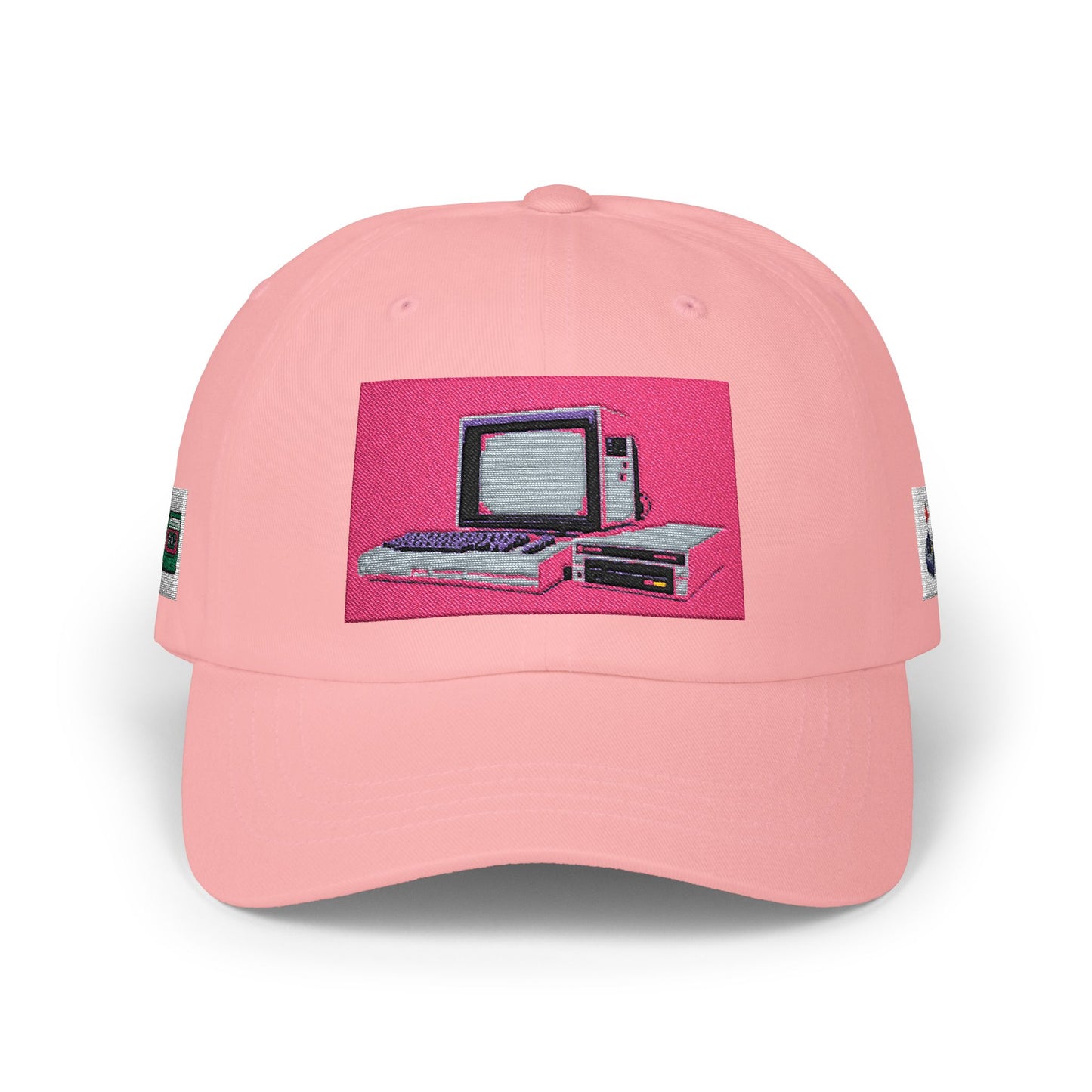 Game Controller Themed Computer Cap with Retro Red Winged Snake Logo - Vintage Athletic Baseball Hat