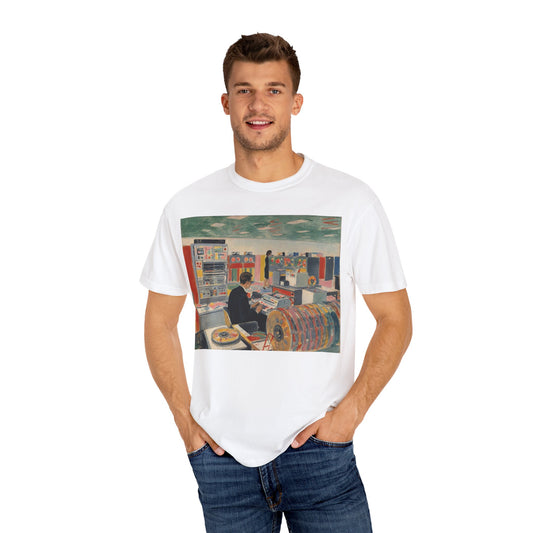 Classic Mainframe Computer T-Shirt with control panel on back - Modern Art Color