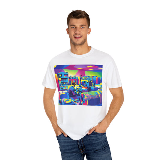 Classic Mainframe Computer with teletype on back T-Shirt - Modern Art Multi-Color