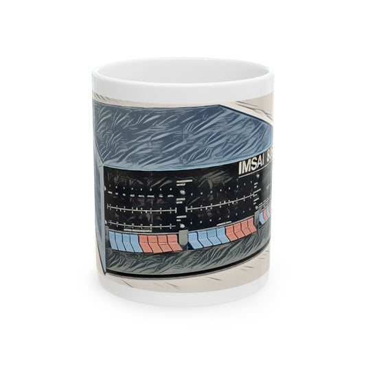 Vintage Computer Ceramic Mug | IMSAI 8080 Print Art Color Design | Perfect for Tech Lovers