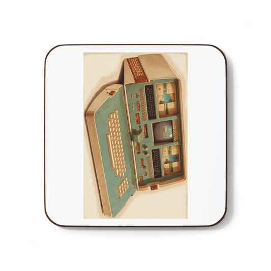 Vintage OSBORNE 1 Luggable Computer Hardboard Coaster in Print Art Color for Tech Enthusiast & Creatives