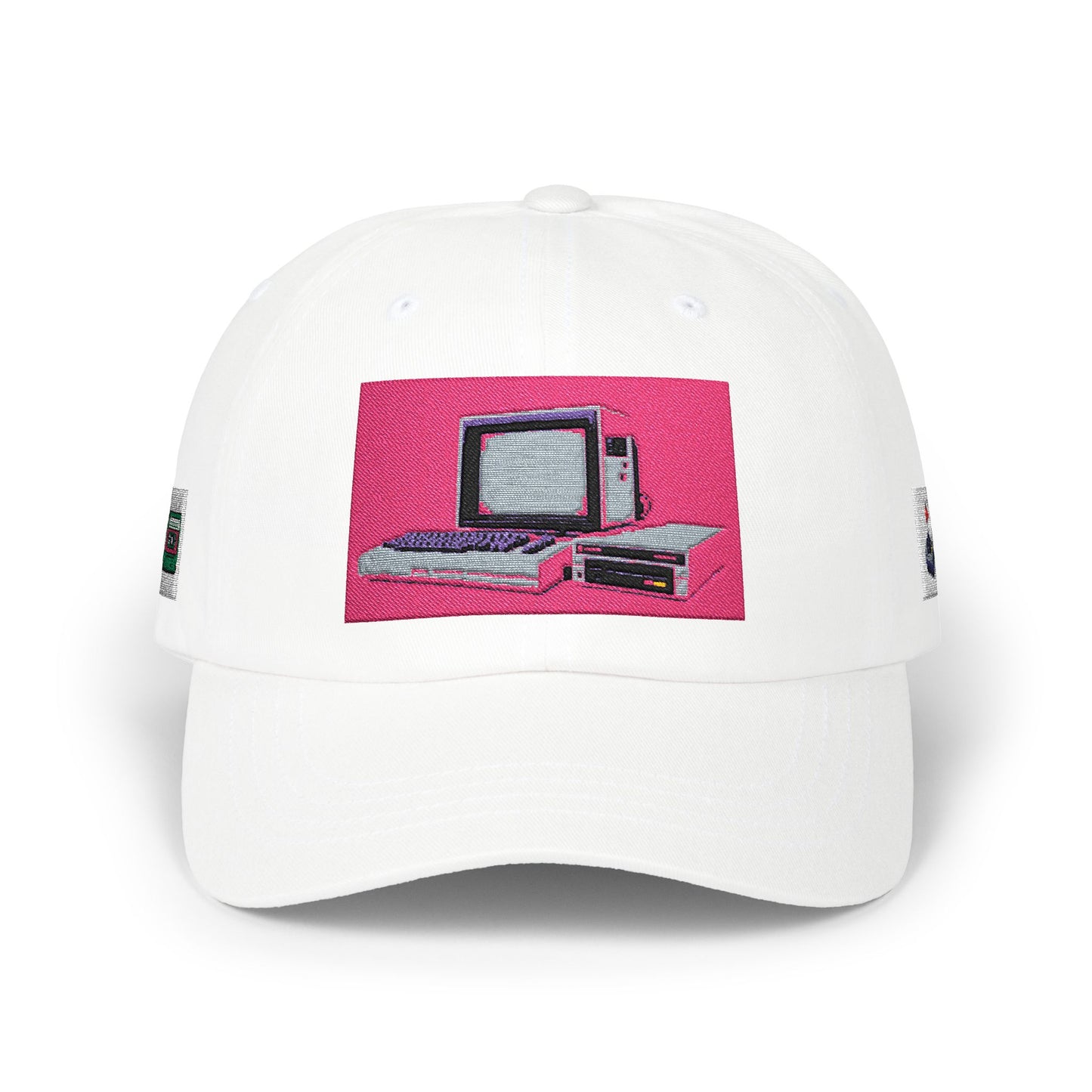 Game Controller Themed Computer Cap with Retro Red Winged Snake Logo - Vintage Athletic Baseball Hat