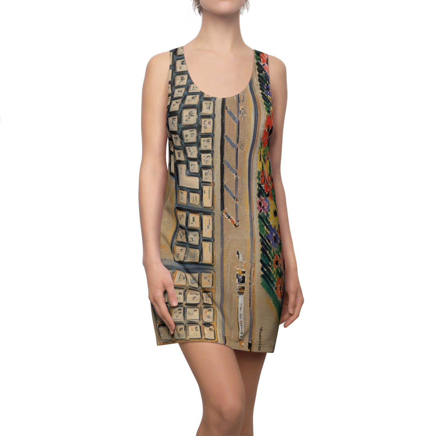 Electrifying Women's Racerback Home Computer Dress, Tech Lover Dress, Fun Party Dress, Summer Vibes Dress, Festival Outfit, Unique Gift