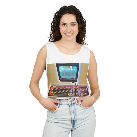 Classic 8 bit home computer inspired Tank Top | Color Print Art | Unisex Retro Graphic Tee for Tech Lovers, Summer Fashion, Gift for Nerds, Festival Wear, 80s Style