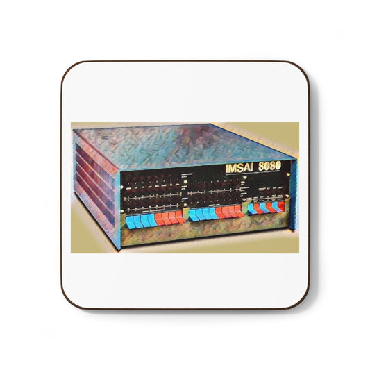 Vintage IMSAI 8080 Hardboard Coaster in Paint Art Color for Tech Enthusiast & Creatives
