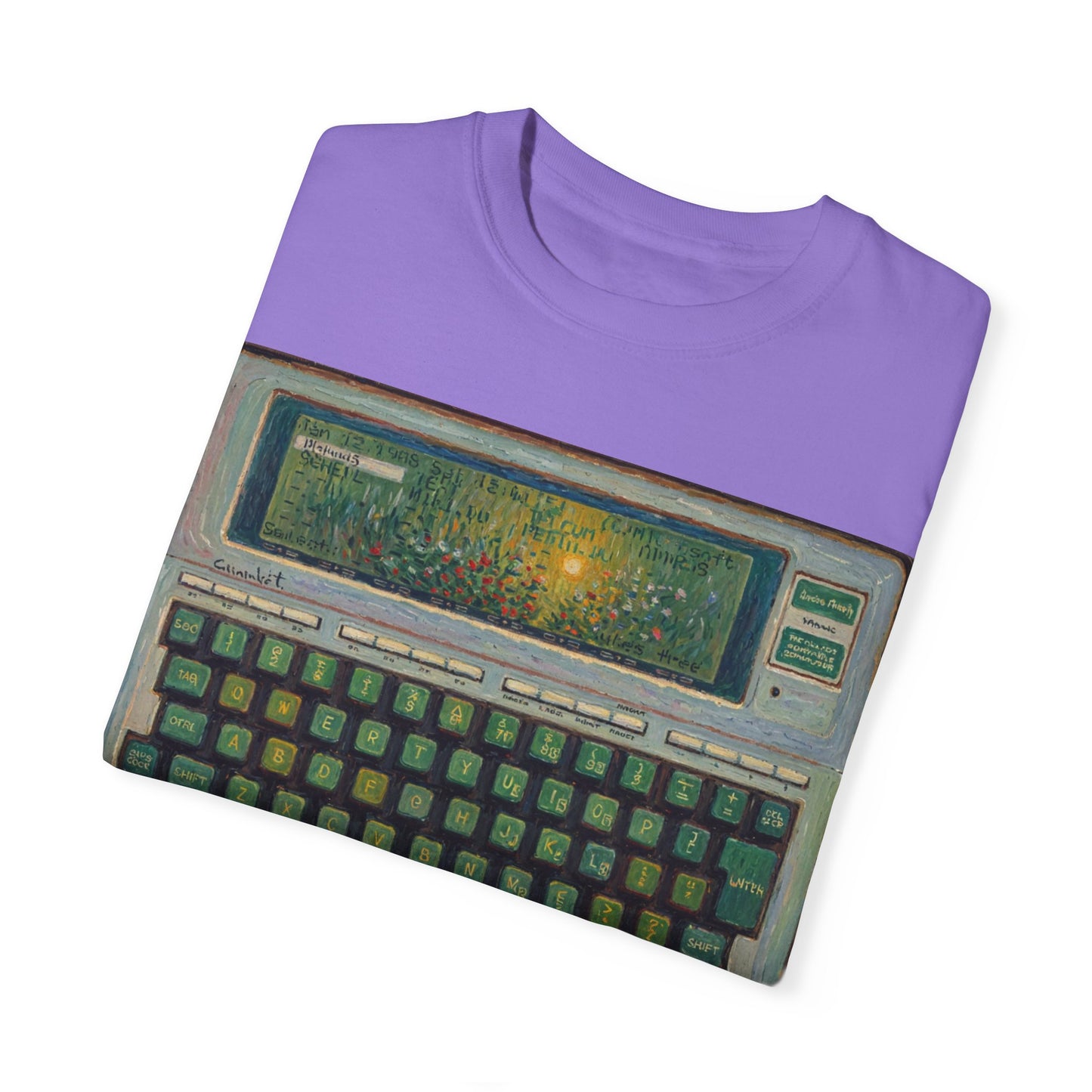 Classic Laptop PC T-Shirt - Floral Art Color