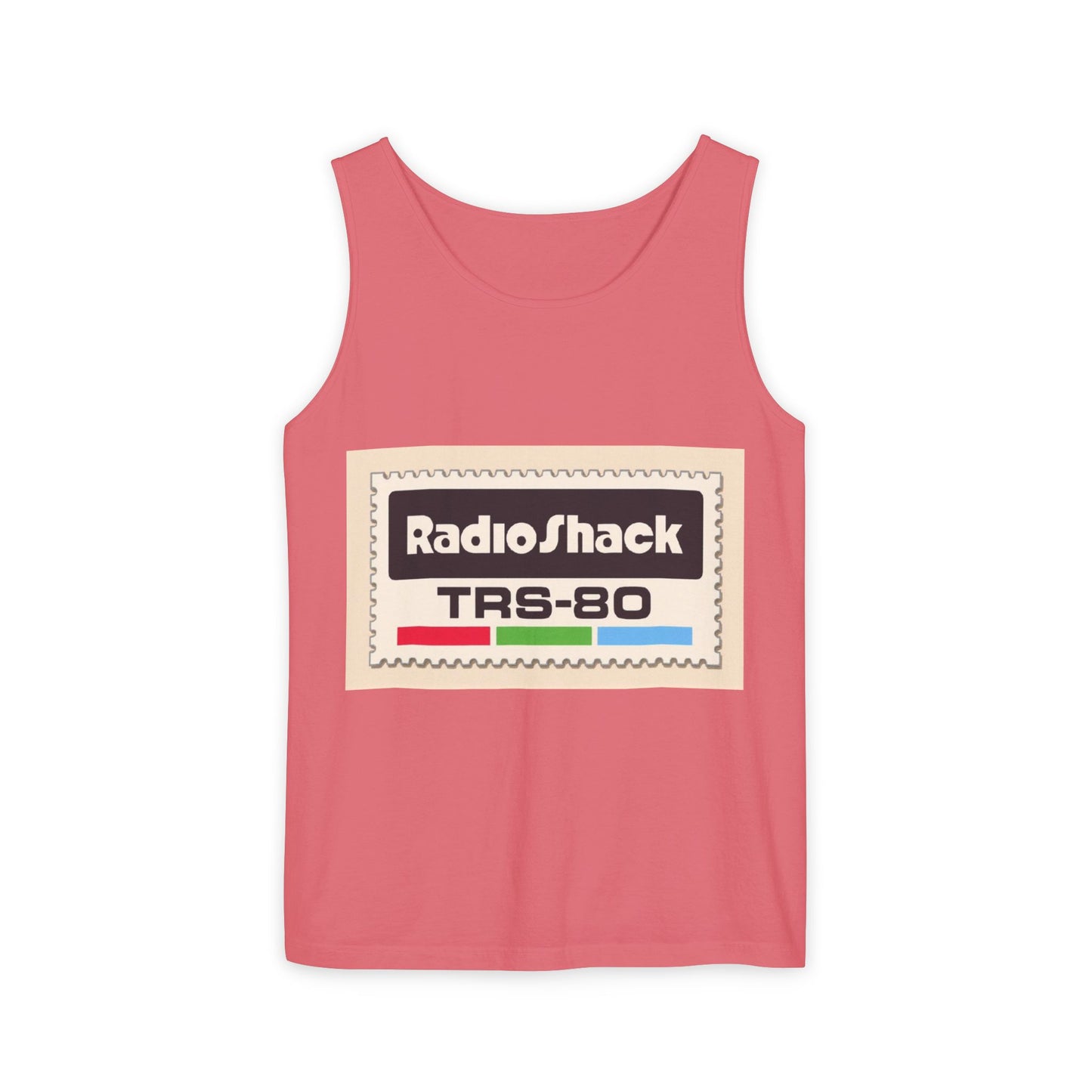 TRS-80 CoCo Themed Tank Top | Monochrome Art | Unisex Retro Graphic Tee for Tech Lovers, Summer Fashion, Gift for Nerds, Festival Wear, 80s Style