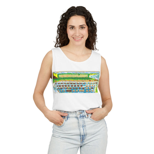 Pocket Computer Inspired Tank Top | Unisex Retro Graphic Tee for Tech Lovers, Summer Fashion, Gift for Nerds, Festival Wear, 80s Style