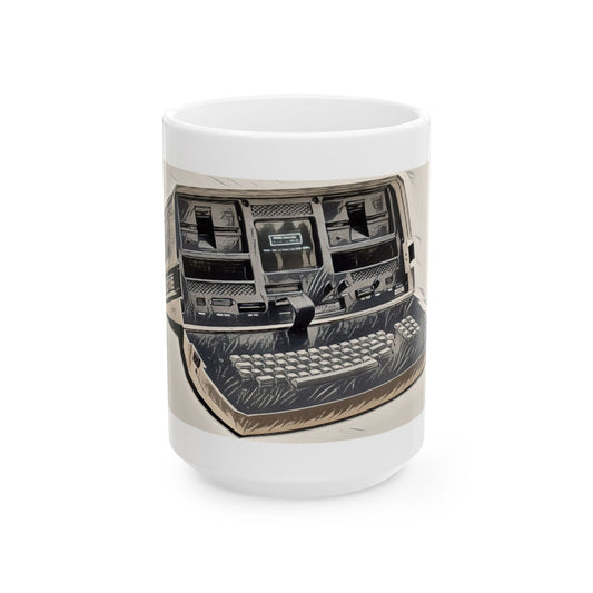 Vintage Computer Ceramic Mug | OSBORNE Computer Ink Art Design | Perfect for Tech Lovers