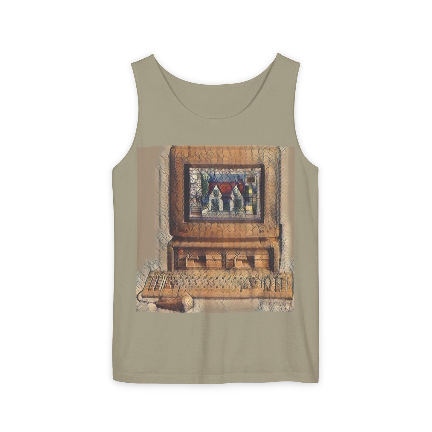 Classic business machine inspired T-Shirt | Faded Print Art | Unisex Retro Graphic Tee for Tech Lovers, Summer Fashion, Gift for Nerds, Festival Wear, 80s Style