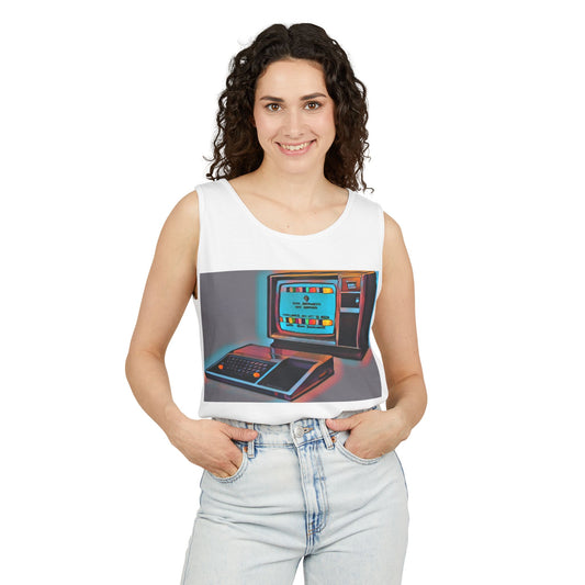 TI-99/4A Computer Inspired Tank Top | Print Art Color | Unisex Retro Graphic Tee for Tech Lovers, Summer Fashion, Gift for Nerds, Festival Wear, 80s Style