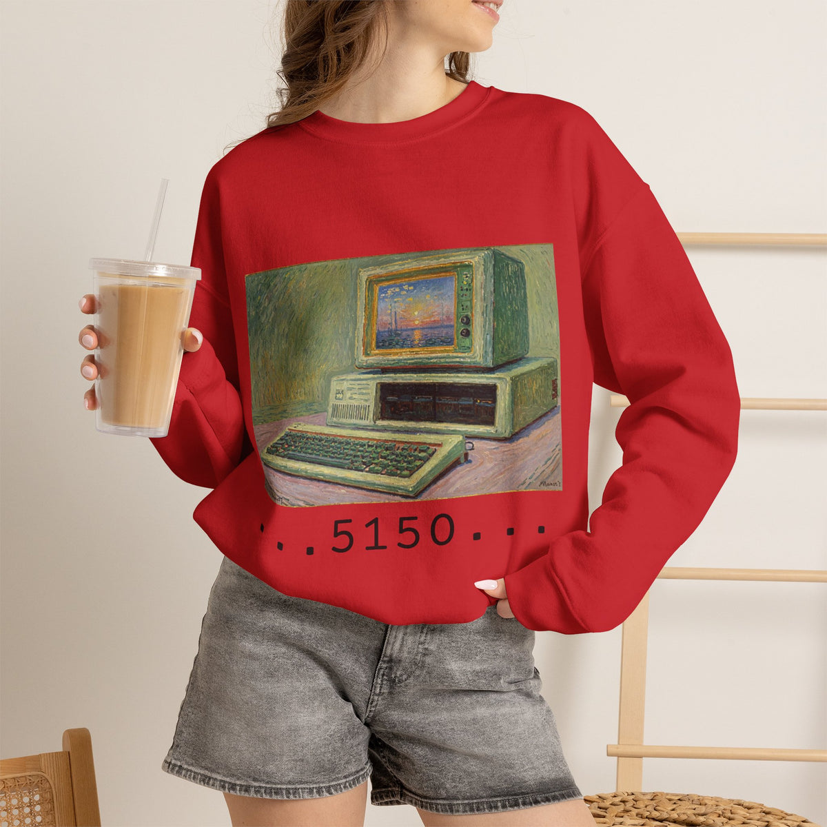 Classic PC Themed Crewneck Sweatshirt - 5150 Vintage PC Graphic