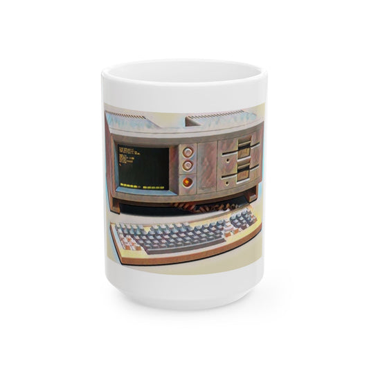 Vintage Computer Ceramic Mug | Hyperion Portable PC Print Art Color Design | Perfect for Tech Lovers