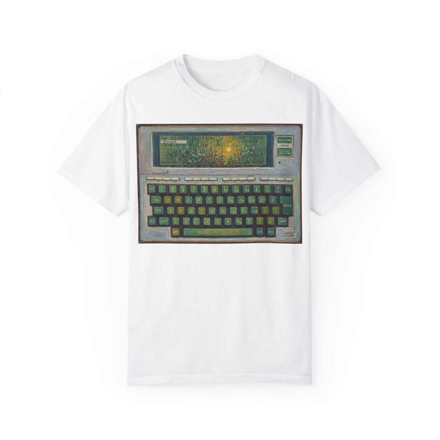 Classic Laptop PC T-Shirt - Floral Art Color