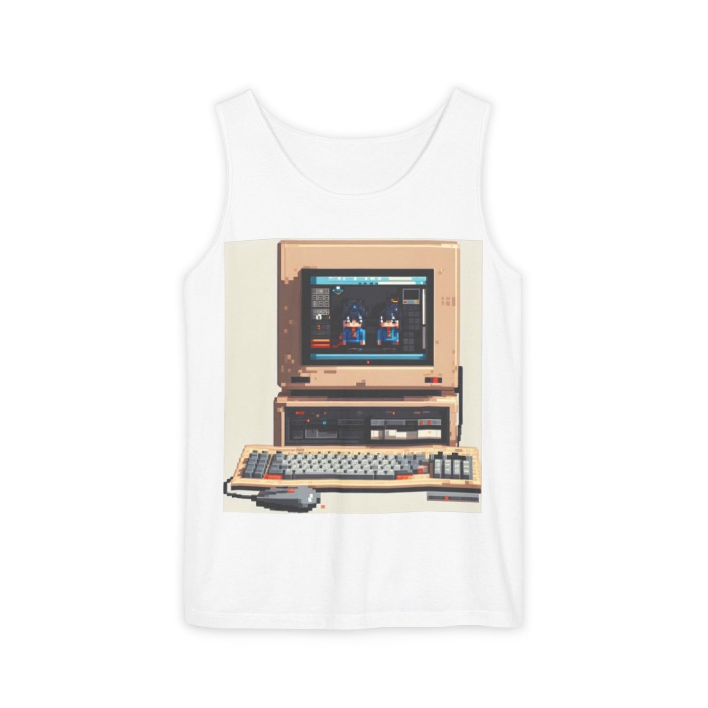 Classic business machine inspired Tank Top | Pixel-Color Art | Unisex Retro Graphic Tee for Tech Lovers, Summer Fashion, Gift for Nerds, Festival Wear, 80s Style