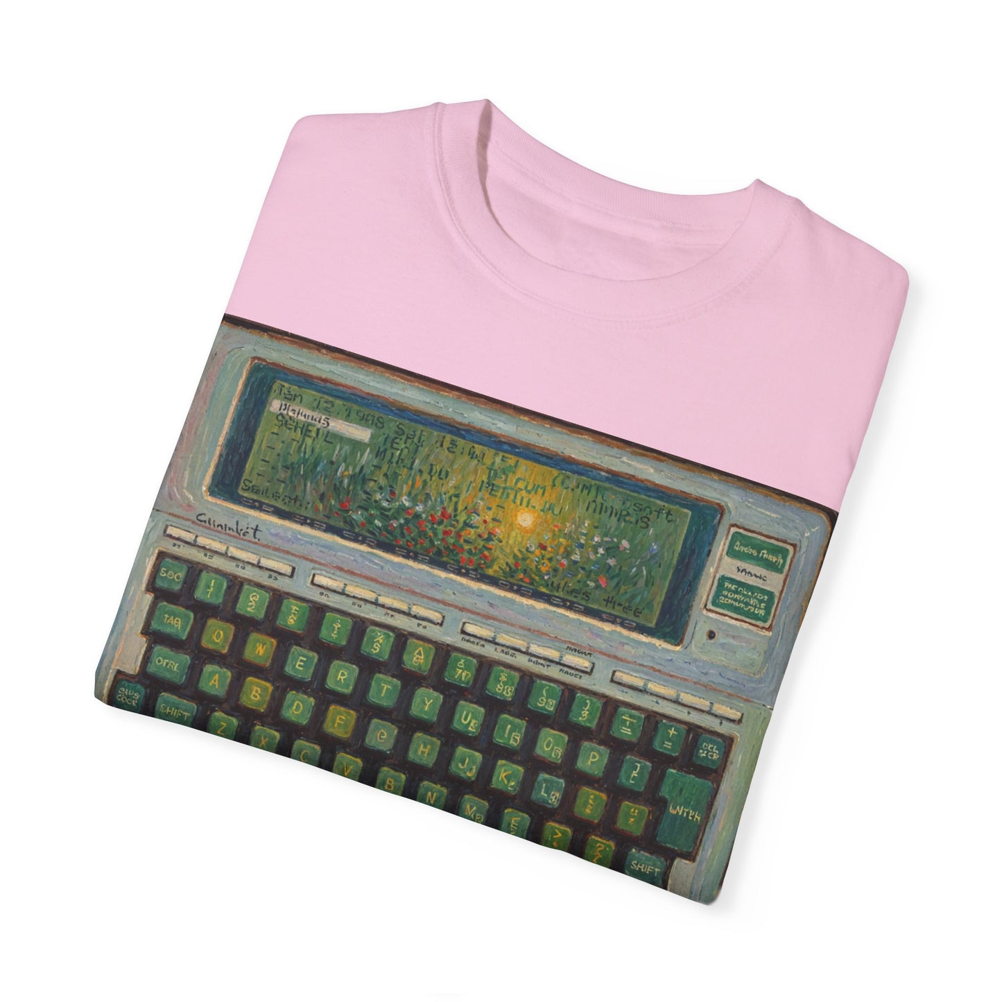 Classic Laptop PC T-Shirt - Floral Art Color