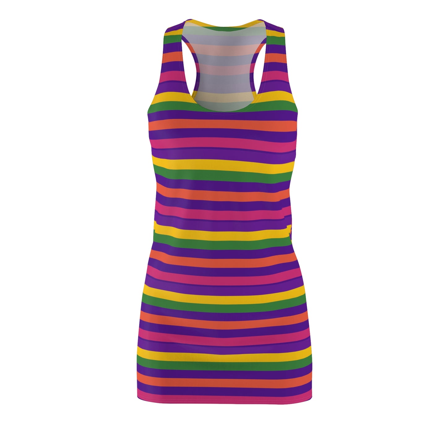Six Colour Stripe Women's Racerback Dress, Tech Lover Dress, Fun Party Dress, Summer Vibes Dress, Festival Outfit, Unique Gift