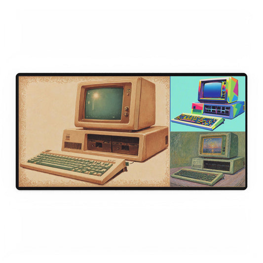 Classic PC Inspired Office Desk Mat, Retro Desk Pad, Unique Workspace Decor, Computer Accessories, Gift for Professionals
