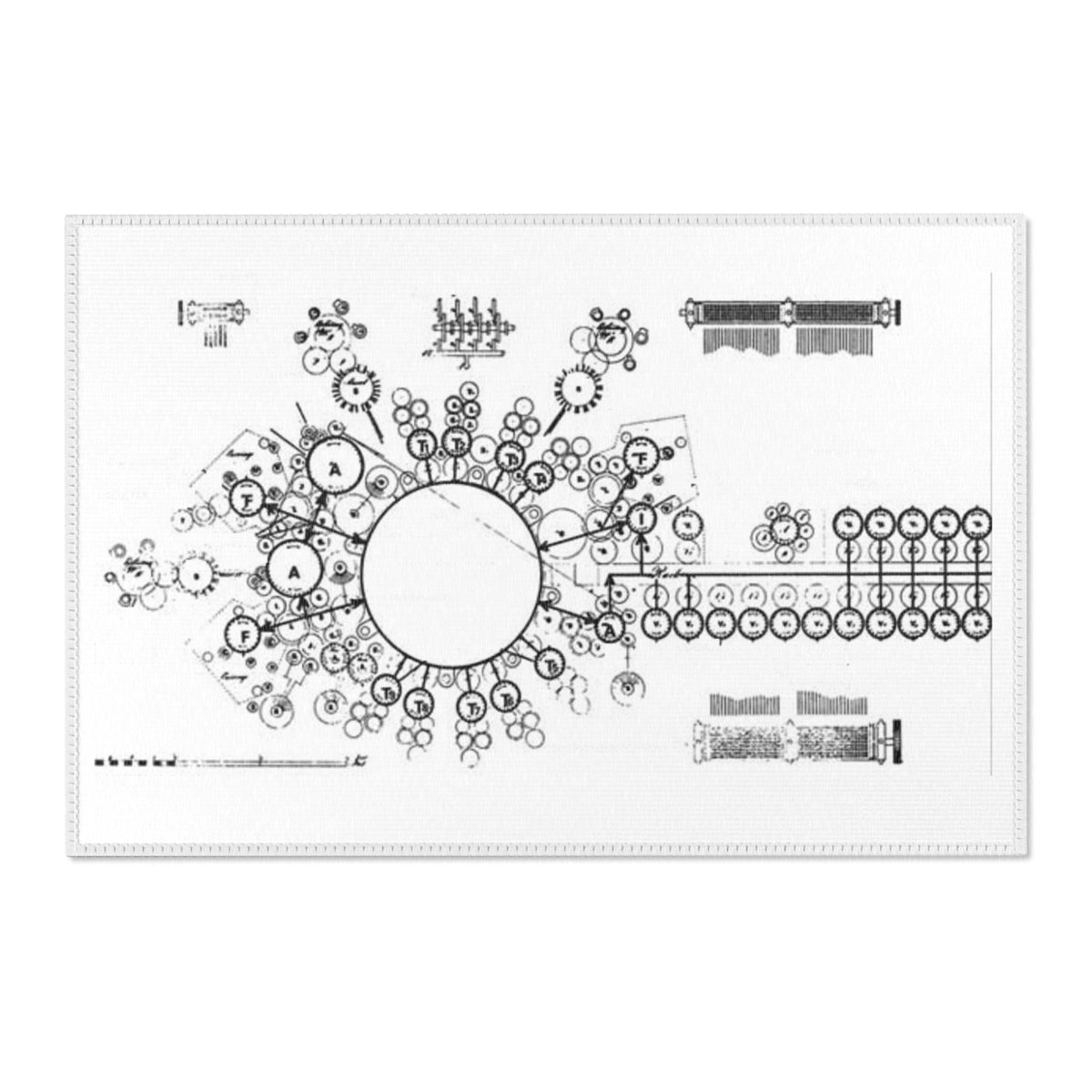 Analytical Engine themed area rug