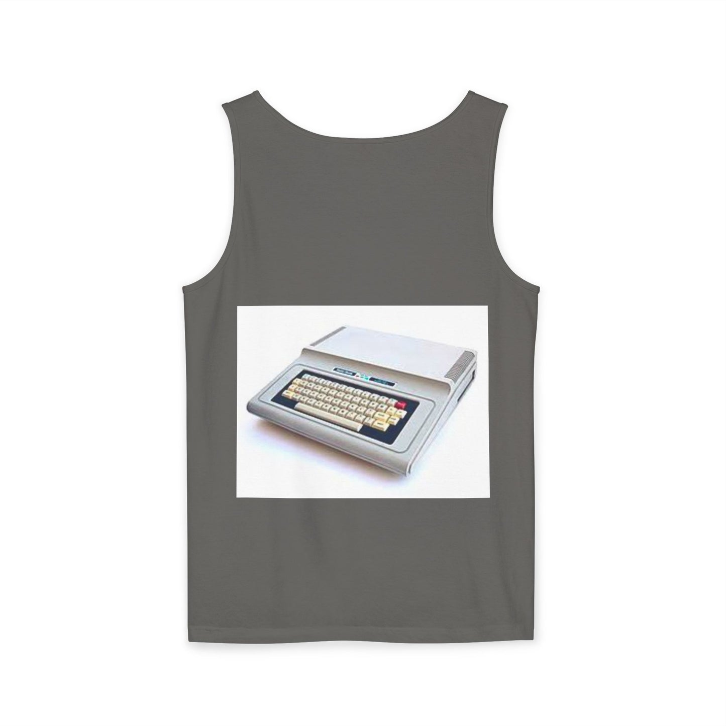 TRS-80 CoCo Themed Tank Top | Monochrome Art | Unisex Retro Graphic Tee for Tech Lovers, Summer Fashion, Gift for Nerds, Festival Wear, 80s Style