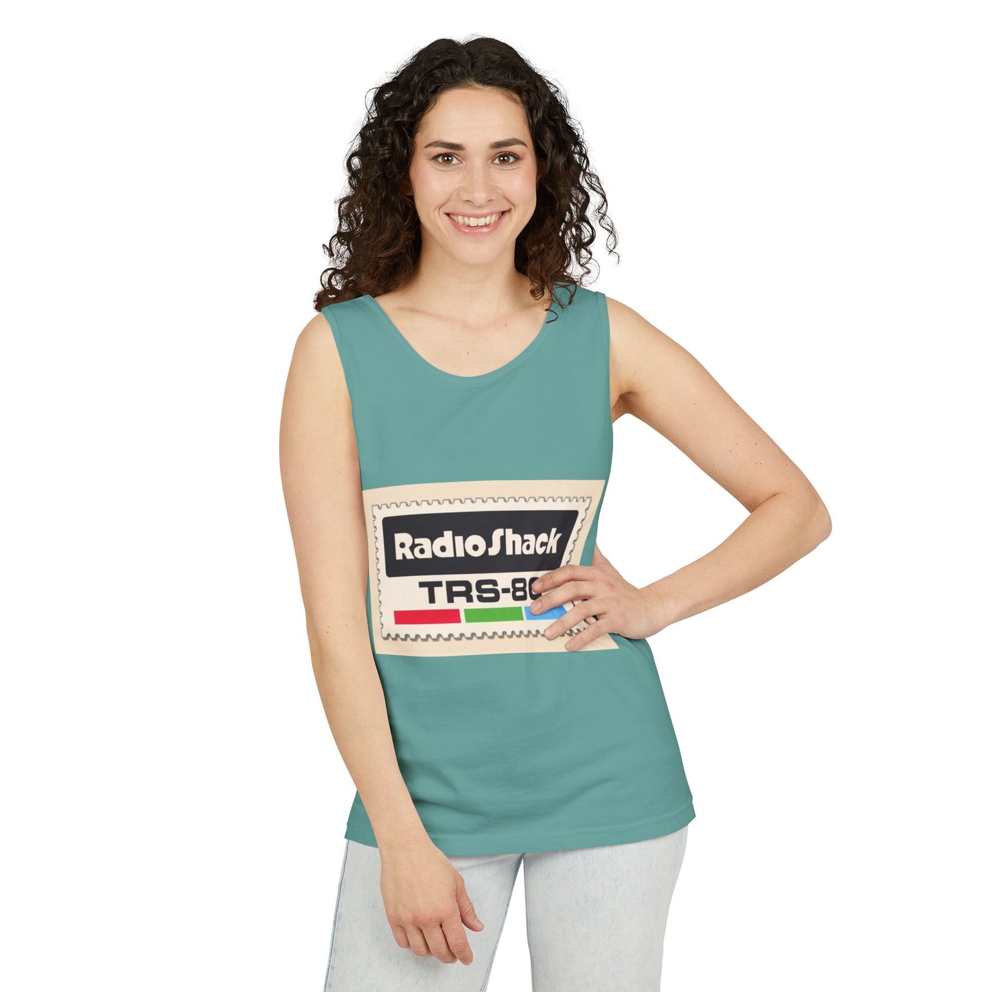 Virtual Tomato Recipe Themed Tank Top | Pixel Art | Unisex Retro Graphic Tee for Tech Lovers, Summer Fashion, Gift for Nerds, Festival Wear, 80s Style