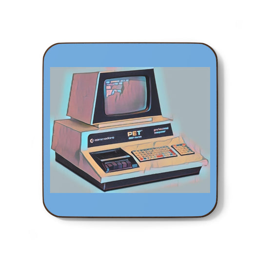 Vintage Commodore PET Hardboard Coaster in Print Art Color for Tech Enthusiast & Creatives