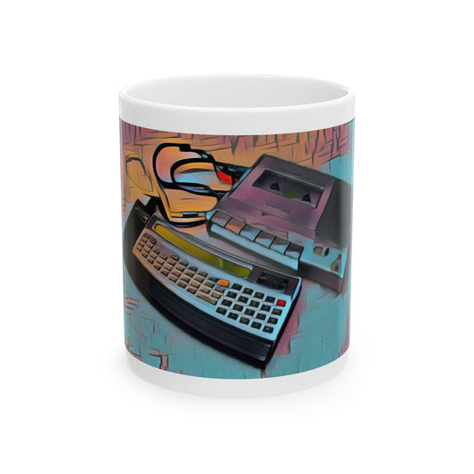 Vintage Computer Ceramic Mug | Pocket Computer Modern Art Color Design | Perfect for Tech Lovers