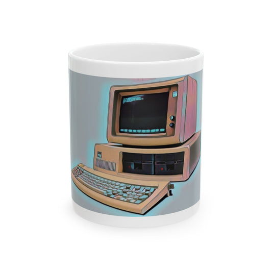 Vintage Computer Ceramic Mug | Classic PC Modern Art Color Design | Perfect for Tech Lovers