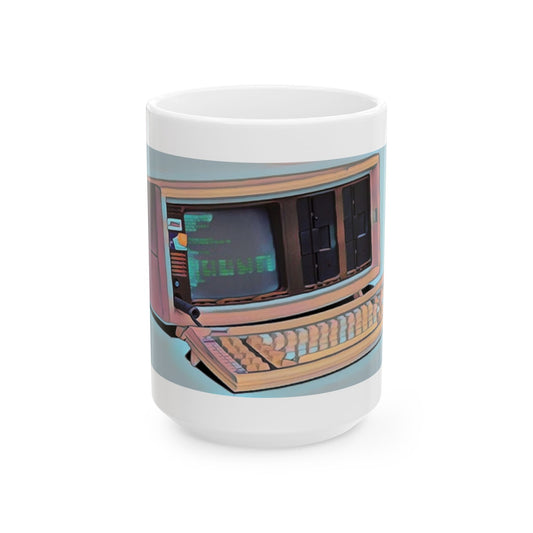 Vintage Computer Ceramic Mug | Luggable PC Modern Art Color Design | Perfect for Tech Lovers