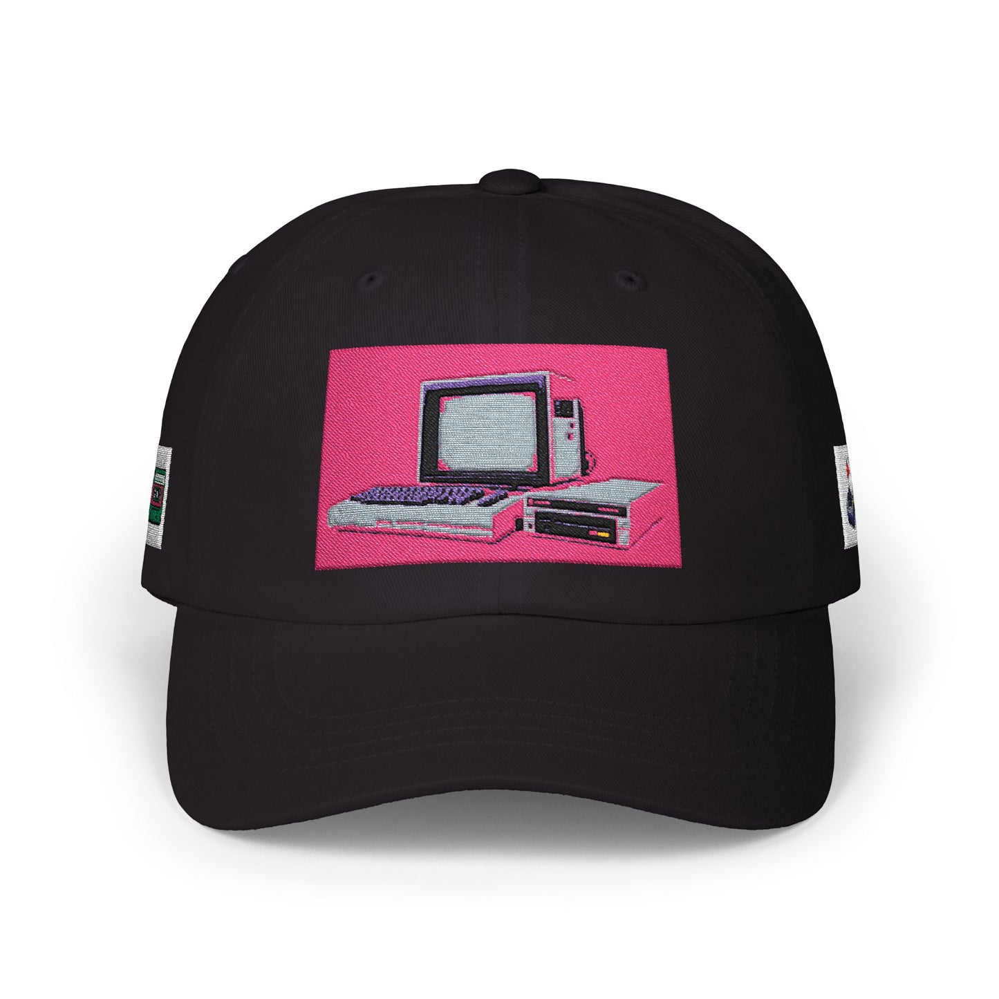 Game Controller Themed Computer Cap with Retro Red Winged Snake Logo - Vintage Athletic Baseball Hat
