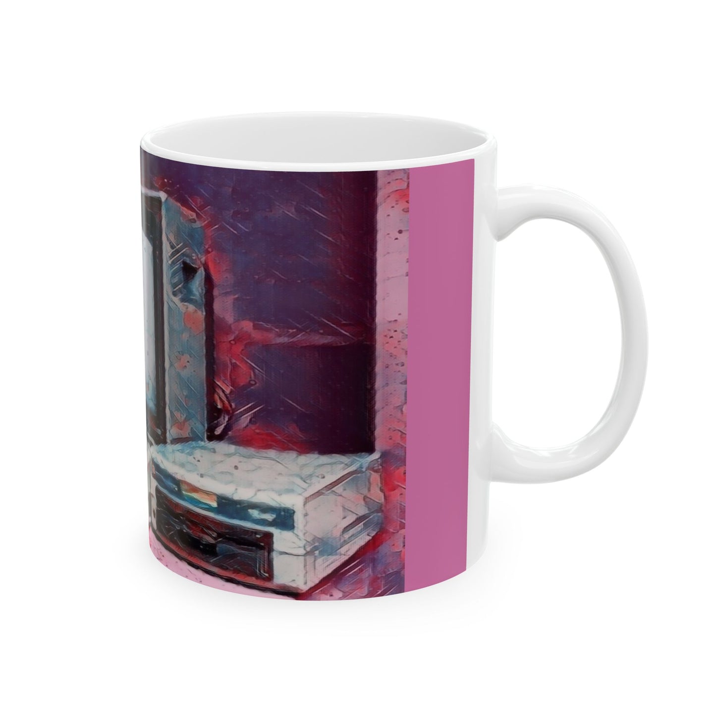 8 Bit Home Computer in Oil Style | Pink Color |  Perfect for Tech Lovers