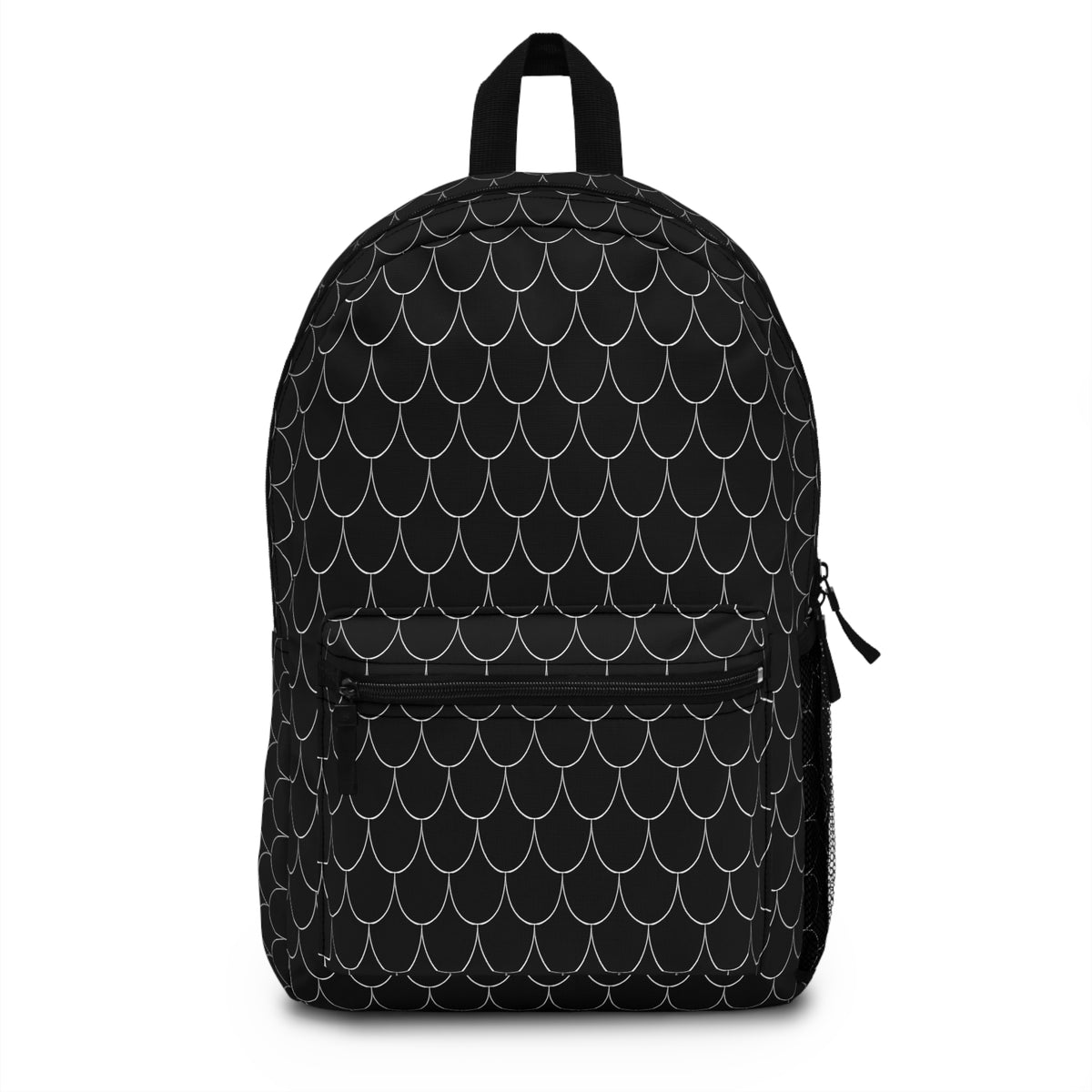 Semi Parabola Pattern Backpack - plain black and white