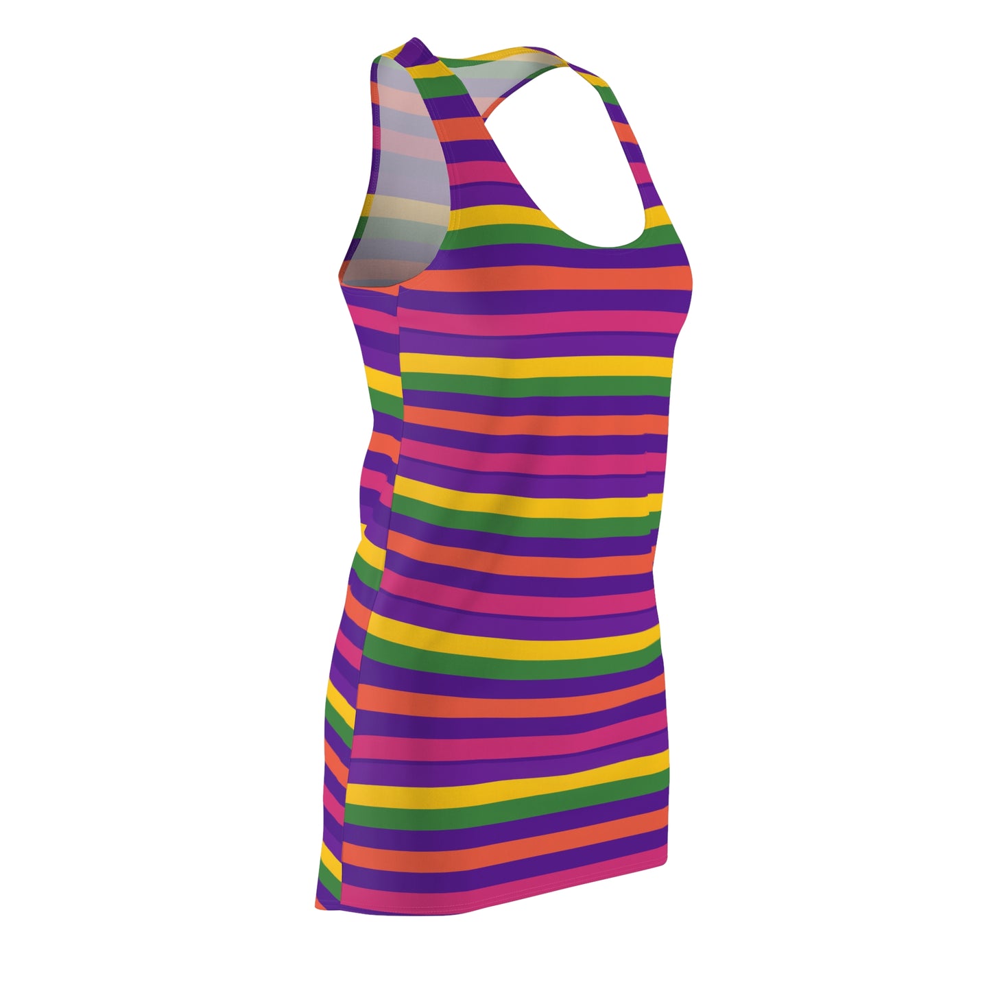 Six Colour Stripe Women's Racerback Dress, Tech Lover Dress, Fun Party Dress, Summer Vibes Dress, Festival Outfit, Unique Gift