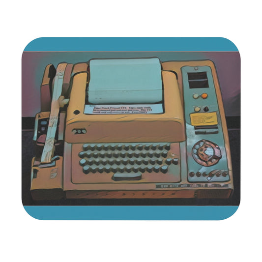 Teletype Inspired Mouse Pad, Paint-Color Art, Vintage Tech Desk Accessory, Gaming Gift, Home Office Decor.