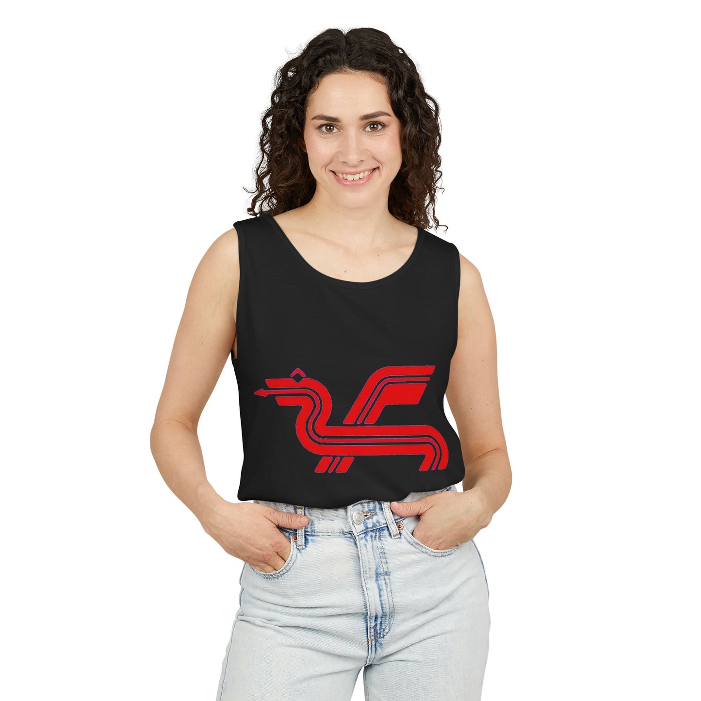 Classic 8 bit home computer inspired Tank Top | Monochrome Art | Unisex Retro Graphic Tee for Tech Lovers, Summer Fashion, Gift for Nerds, Festival Wear, 80s Style