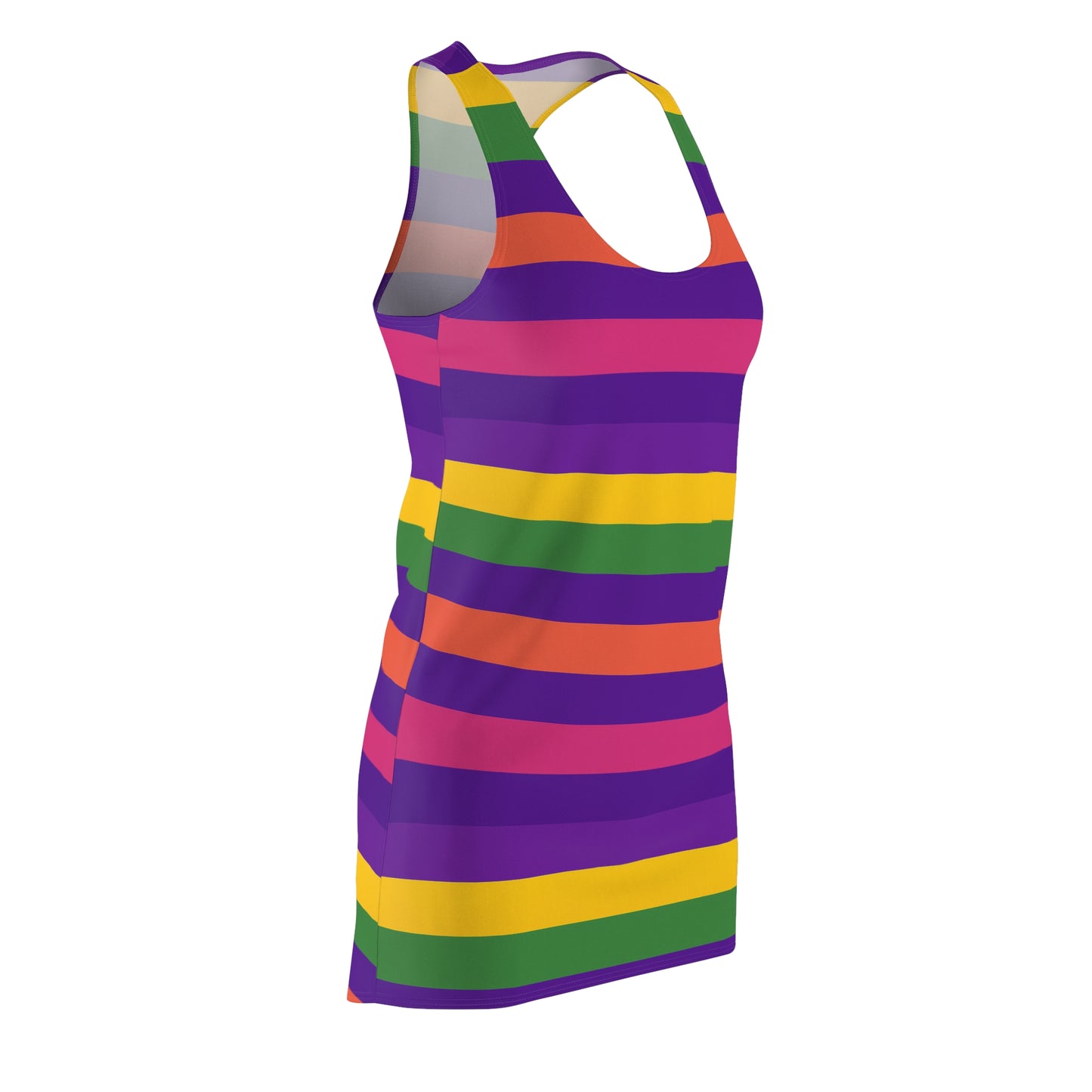 Six Color Stripe Women's Racerback Dress, Tech Lover Dress, Fun Party Dress, Summer Vibes Dress, Festival Outfit, Unique Gift
