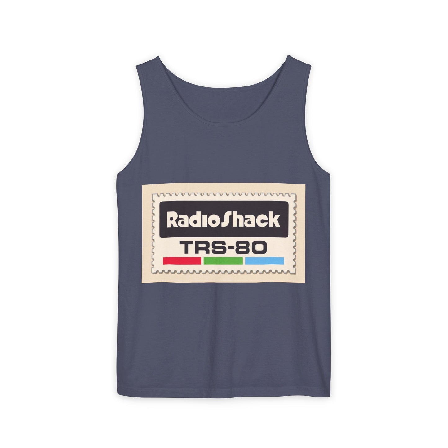 TRS-80 CoCo Themed Tank Top | Monochrome Art | Unisex Retro Graphic Tee for Tech Lovers, Summer Fashion, Gift for Nerds, Festival Wear, 80s Style